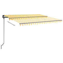 Acheter vidaXL Auvent automatique capteur de vent LED 4,5x3,5 m Jaune et blanc