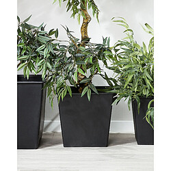 Beliani Lot de 3 pots de fleurs BALZO Matériaux synthétiques Noir