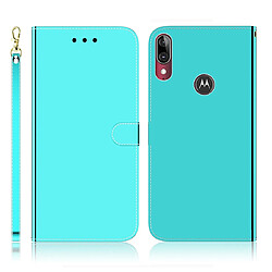 Wewoo Housse Coque Pour Motorola Moto E6 Plus Etui en cuir Flip avec surface miroir imité et titulaire porte-cartes et porte-monnaie ainsi que lanière Vert menthe