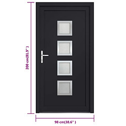 vidaXL Porte d'entrée anthracite 98x200 cm PVC pas cher