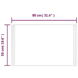 Maison Chic Miroir à LED,Miroir Lumineux LED pour salle de bain,Miroir decoration 50x80 cm -MN15107 pas cher