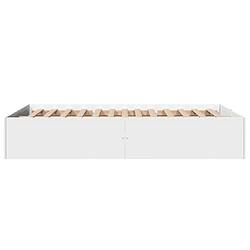 Acheter Vidaxl Cadre de lit Blanc 140x190 cm bois d'ingénierie