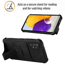 Coque en TPU + PU avec béquille et porte-cartes noir pour votre Samsung Galaxy A52 5G/4G/A52s 5G