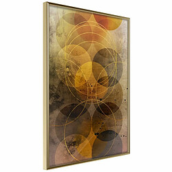 Paris Prix Affiche Murale Encadrée Golden Circles 20 x 30 cm Or