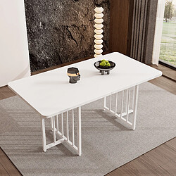 Acheter KOMHTOM Table de salle à manger moderne et simple, 158 x 76 x 75 cm, facile à installer, non pliable (blanc)