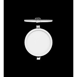 Inspired Downlight encastré LED ultra fin rond de 14,5 cm, 12 W, 4 000 K, 1 080 lm, blanc mat/acrylique givré, pilote inclus, 3 ans de garantie