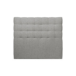 Sommeil de plomb Tete de lit Capitonnée Bouclette Gris L 135 cm - Ep 10 cm rembourré