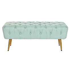 Pegane Banquette en polyester vert et métal doré - longueur 103 x Profondeur 46 x hauteur 42 cm