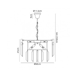 Luminaire Center Suspension 8 ampoules Nickel poli