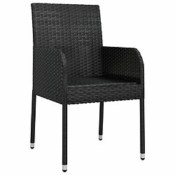 Acheter Maison Chic Lot de 4 Chaises de jardin,Fauteuil d'extérieur avec coussins Résine tressée Noir -MN71104