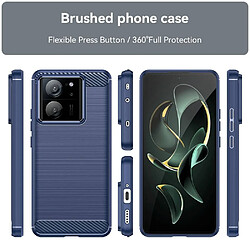 Htdmobiles Coque pour Xiaomi 13T / 13T Pro 5G - housse etui silicone gel carbone + film ecran - BLEU FONCE