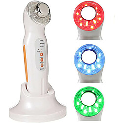 Chrono Appareil De Beauté De Rajeunissement De La Peau Ultrasonique 3 en 1 Masseur De Rajeunissement De Photon À Ultrasons pour La Beauté du Visage, 3Mhz, LCD, 3 Couleurs(Orange)