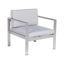 Beliani Chaise de jardin SALERNO Métal Gris clair