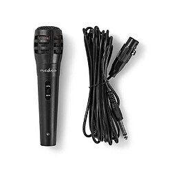 NC Microphone Dynamique Karaoké Câble 5.00 m 80 Hz - 12 kHz 600 Ohm -75 dB Bouton marche/arrêt intégré ABS