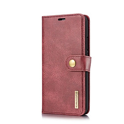 Wewoo Housse Coque Etui en cuir Crazy Horse Texture Flip détachable magnétique pour HuMate 20 Lite / Maimang 7, avec porte-cartes (portefeuille) (Rouge)