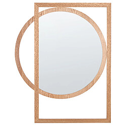 Beliani Miroir LAURON 56 cm 71 cm Bois clair