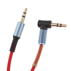 Avis 3,5 mm m à m câble de câble en forme de l prise jack audio à angle droit rouge