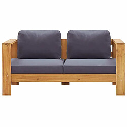 Maison Chic Banc de jardin avec coussins | Banquette de jardin | Chaise Relax 140 cm Bois d'acacia solide Gris -MN83683