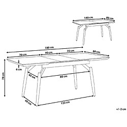 Avis Beliani Table de salle à manger extensible effet bois foncé 140/180 x 80 cm BARBOSA