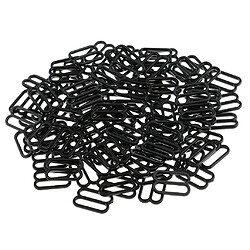 100 Pièces En Plastique Soutien-gorge Lingerie Sangle Clips Crochet Curseur Boucle 15mm Noir pas cher