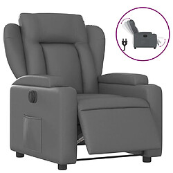 vidaXL Fauteuil inclinable électrique Gris Similicuir