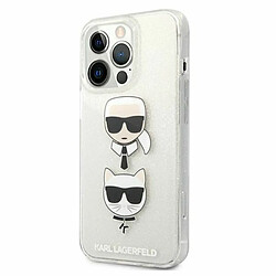 Karl Lagerfeld KLHCP13LKCTUGLS Coque de Protection pour iPhone 13 Pro / 13 6,1`` Argenté à Paillettes