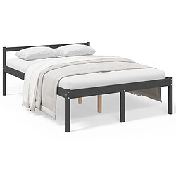 vidaXL Lit pour personne âgée sans matelas gris 135x190 cm