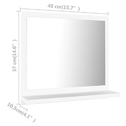 vidaXL Miroir de salle de bain Blanc 40x10,5x37 cm Bois d’ingénierie pas cher