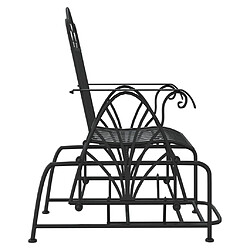 Helloshop26 Banc de jardin meuble de patio d'extérieur terrasse coulissant 61 cm noir acier 02_0011122