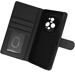 Avizar Housse pour Honor Magic 5 Pro Support Vidéo Portefeuille Simili Cuir Litchi Noir