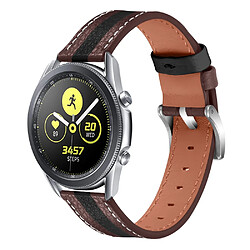 Bracelet en cuir véritable 20mm, réglable, marron noir pour votre Samsung Galaxy Watch3 41mm/Watch 42mm