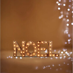 Feeric Lights And Christmas Décoration lumineuse lettres Noël - 44 x 3 x 15 cm - Marron