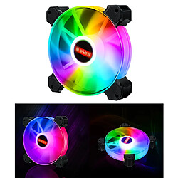 Ventilateur De Refroidissement De Boîtier PC LED RVB 12cm Facile à Installer Arc-en-ciel Haute Vitesse 02 pas cher