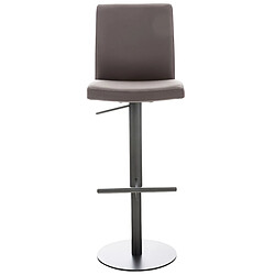 Avis Decoshop26 Tabouret de bar x1 réglable en hauteur et pivotant à 360° plateforme ronde en métal noir assise en PVC marron 10_0004570