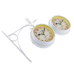 Acheter créatif intérieur suspendu extérieur double horloge murale latérale blanc