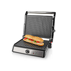 Grill viandes et panini 2000w noir/argent - KAGR141FSR - NEDIS