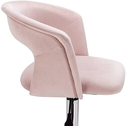 Helloshop26 Chaise de bureau avec accoudoirs en velours rose 19_0000145 pas cher