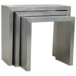 Aubry Gaspard Sellettes en zinc titanium (Lot de 3).