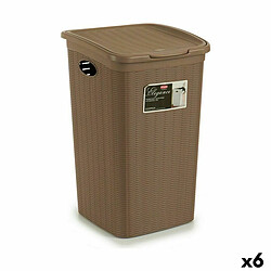 Panier à linge Stefanplast Elegance Beige Plastique 50 L 36,5 x 54,5 x 38 cm (6 Unités)