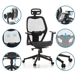 Avis Siège de bureau / Fauteuil de direction AIR-PORT, tissu maille noir hjh OFFICE