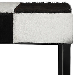 WOMO-DESIGN Tabouret de bar Ø 35x75 cm métal blanc/noir et fourrure de buffle WOMO design pas cher