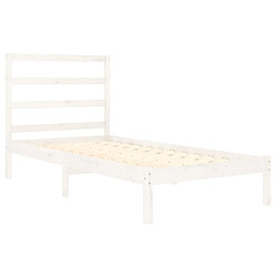 Avis vidaXL Cadre de lit sans matelas blanc 90x190 cm bois massif