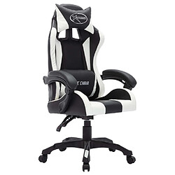 Avis Helloshop26 Chaise fauteuil siège pivotante de bureau informatique étude de jeux vidéo avec LED RVB et similicuir blanc 02_0024197