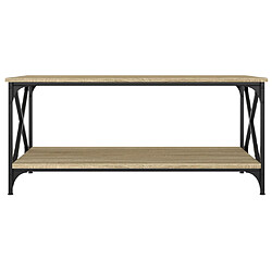 Acheter ComfortXL Table Basse Chêne Sonoma 100x50x45 Cm Bois D'ingénierie Et Fer