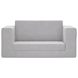 Avis Maison Chic Canapé-lit convertible 2 places, Clic-Clac pour enfants gris clair peluche douce -GKD49284