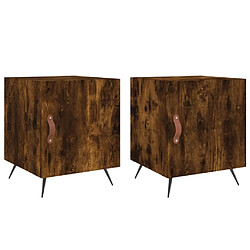 Maison Chic Lot de 2 Tables de chevet - Tables de Nuit chêne fumé 40x40x50 cm bois d'ingénierie