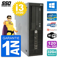 PC HP WorkStation Z210 SFF Intel i3-2100 RAM 32Go SSD 120Go Windows 10 Wifi - Occasion