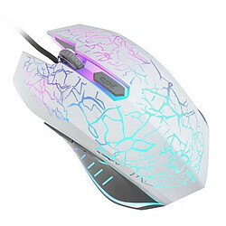 Universal (Blanc) Gaming Mouse câblée 2400 ppp Ergonomique Gaming Mouse LED Rétroéclairage Ordinateur portable