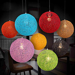 Avis Rattan Wicker Ball Globe Plafonnier pendentif Lampe Ombre avec trou 20cm bleu