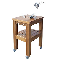 Visiodirect Table à jambon en bois avec support à jambon rotatif à 360º en acier inoxydable - Longueur 57 xProfondeur 51 xHauteur 90 cm